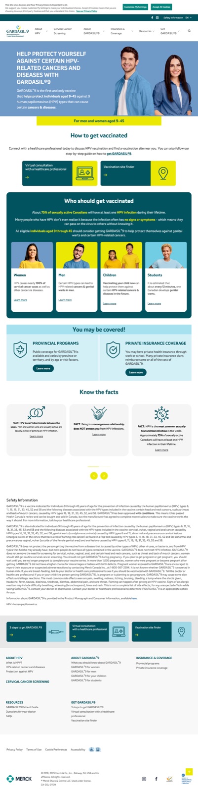 Gardasil 9 homepage — Help protect yourself against certain HPV-related cancers